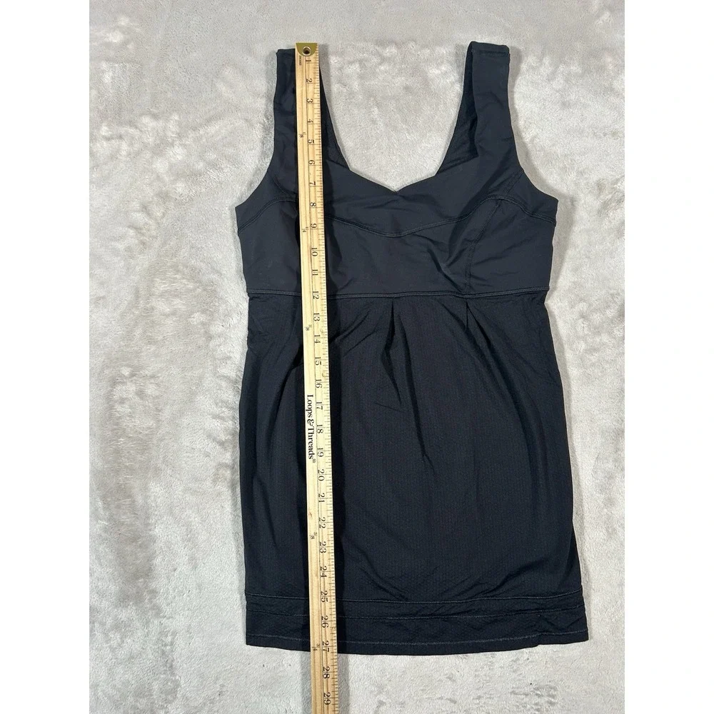 Lululemon Run Tame Me Top Black Size 8 Activewear Tank Drawstring Hem Athleisure